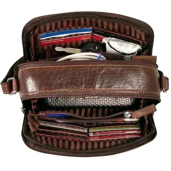 Jack George's Voyager Double Zippered Crossbody Bag - Picture 12 of 14